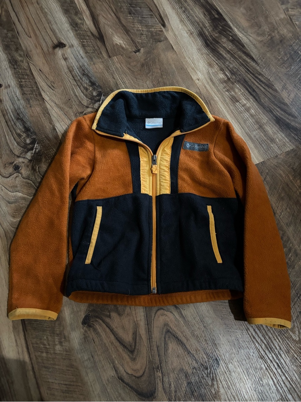 Columbia Kids Two-Tone Orange & Black Zip Fleece Jacket XS Boys